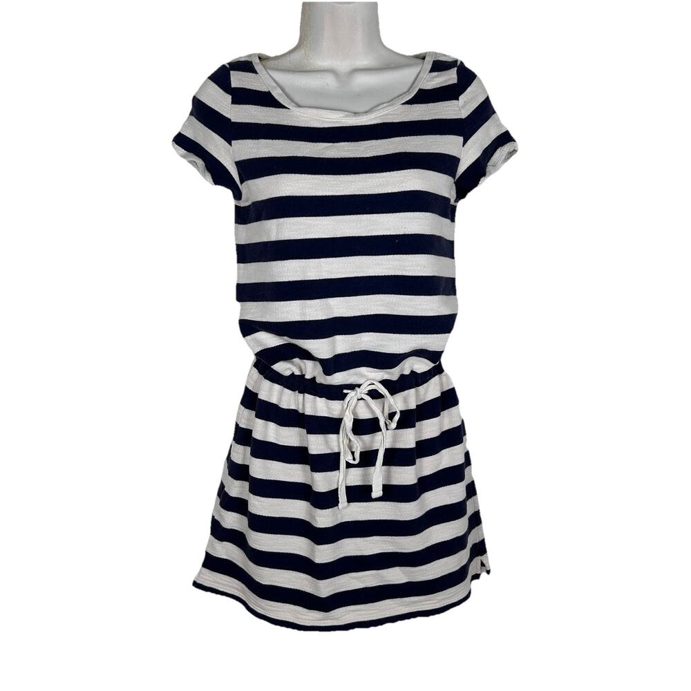 Ann Taylor LOFT Size X-Small navy/cream t-shirt dress/tunic